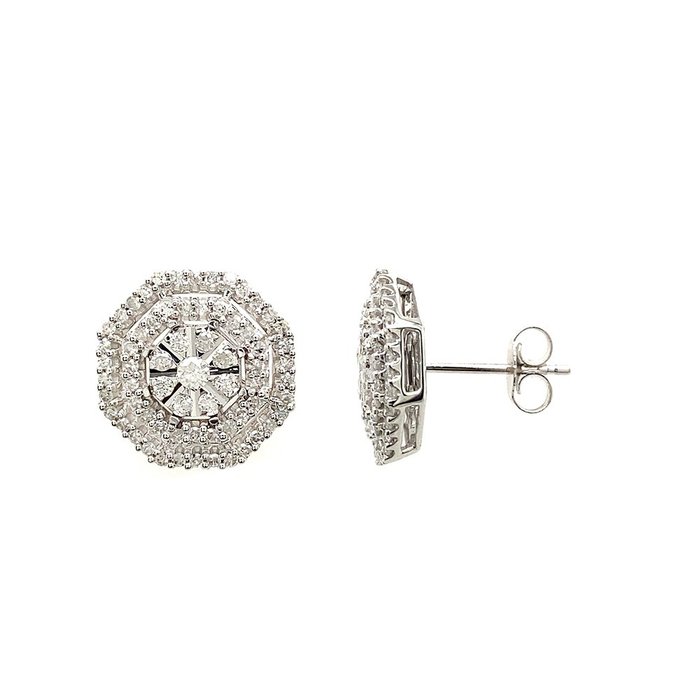 Preview of the first image of 14 kt. White gold - Earrings - 0.78 ct Diamond.