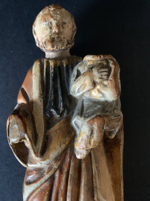 Image 3 of Sculpture, Saint Joseph with the child - Wood - 18th/19th century