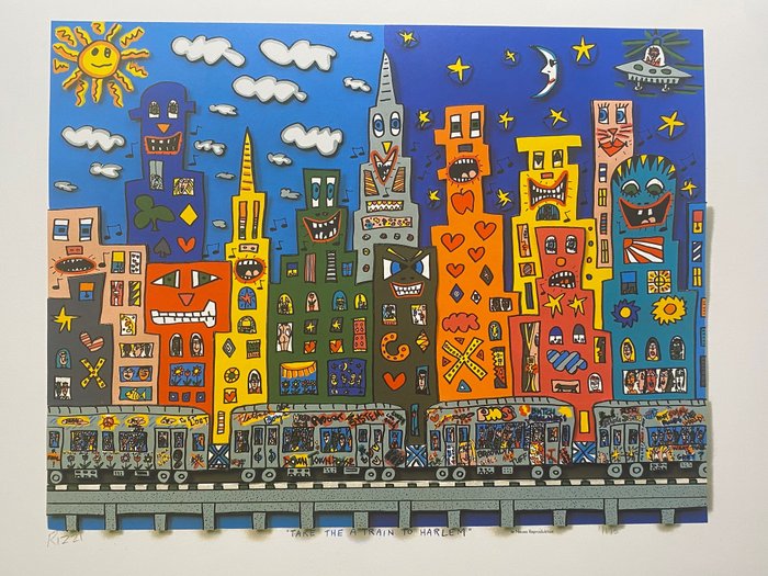 Preview of the first image of James Rizzi (1950-2011) - TAKE THE A TRAIN TO HARLEM.
