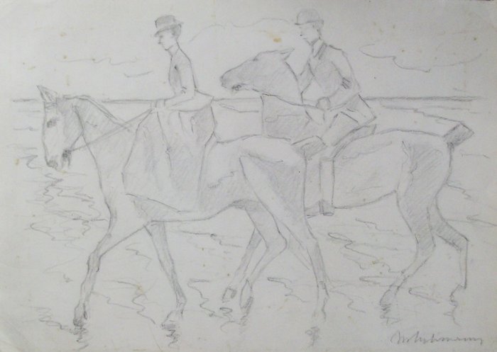 Preview of the first image of Max Liebermann (1847-1935) - Une Balade à Cheval.