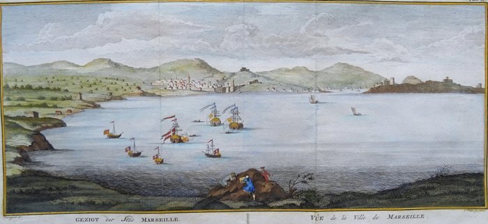 Preview of the first image of France, Marseille; Carsten Niebuhr - Gezigt der Stad Marseille / Vûe de la Ville de Marseille - 176.