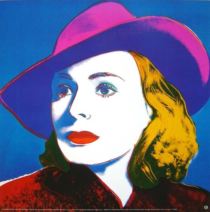 Preview of the first image of Andy Warhol (after) - Ingrid Bergman with hat.