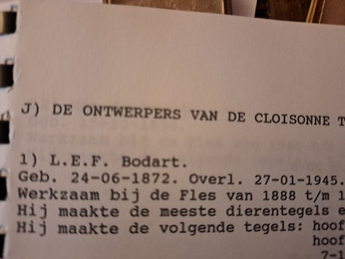 L.E.F. Bodart – De Porceleyne Fles Delft – Metseltegel Aap (2)