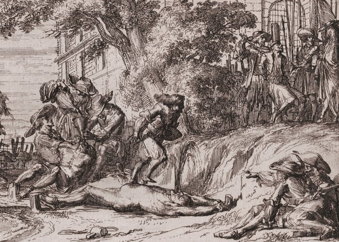 Image 3 of Romeyn de Hooghe (1645-1708) - French atrocities in a Dutch village, 1672