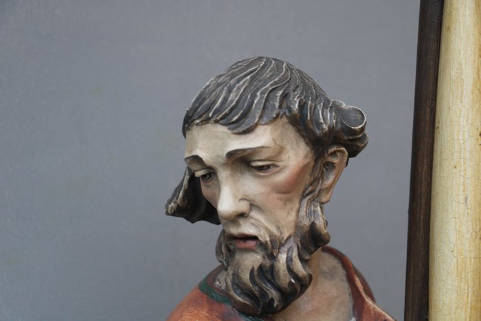 Image 2 of Sculpture, Saint Isodorus of Madrid, Oberammergau - Baroque style - Limewood - Second half 20th cen