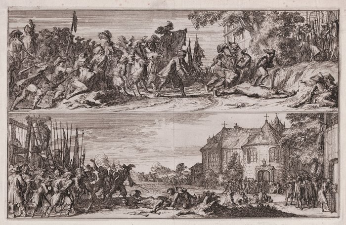 Preview of the first image of Romeyn de Hooghe (1645-1708) - French atrocities in a Dutch village, 1672.