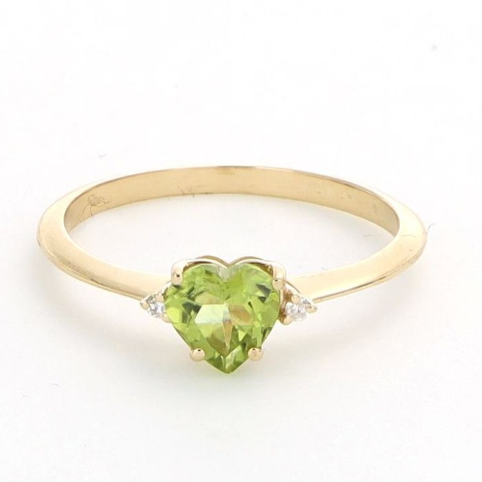 Preview of the first image of No Reserve Price - 18 kt. Yellow gold - Ring - 0.02 ct Diamond - Citrines.