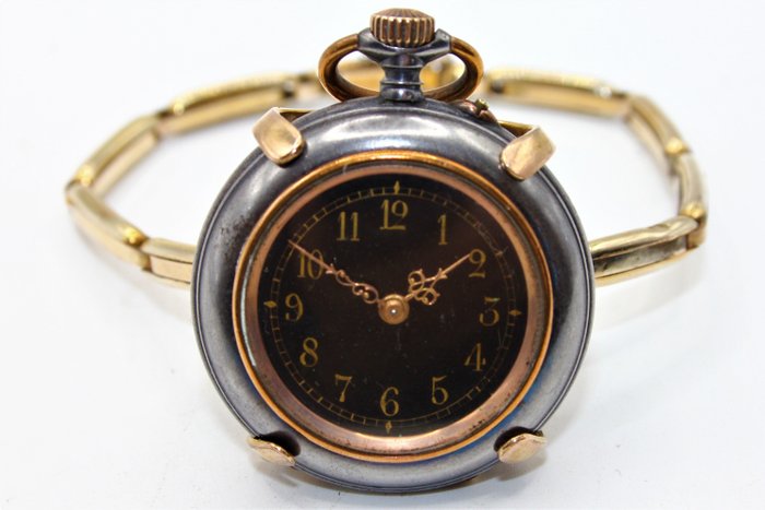 Taschenuhr mit Armband (zur Reparatur) - Vergoldet - Anfang des 20. Jahrhunderts