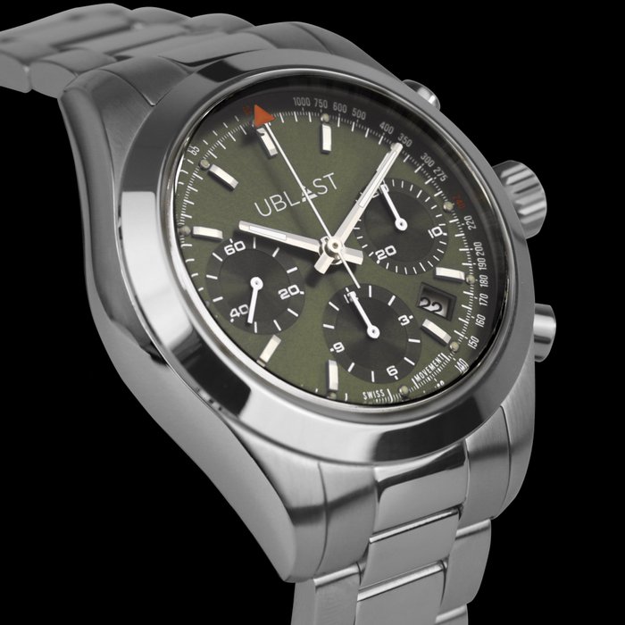 Ublast® - Explorer Chronograph - UBEXCHR40GN - Automatic Swiss MOVT - Mænd - Ny