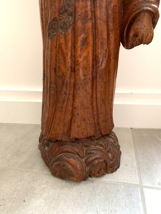 Image 3 of Sculpture, Blessing Christ (65 cm.) - Wood - 18th century