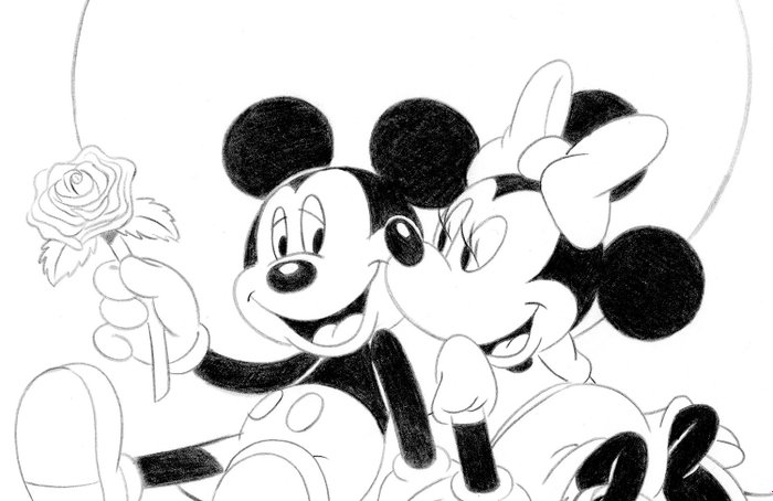 Image 2 of Mickey & Minnie - Signed Original Disney Merchandising Drawing by Pasquale Venanzio - Loose page