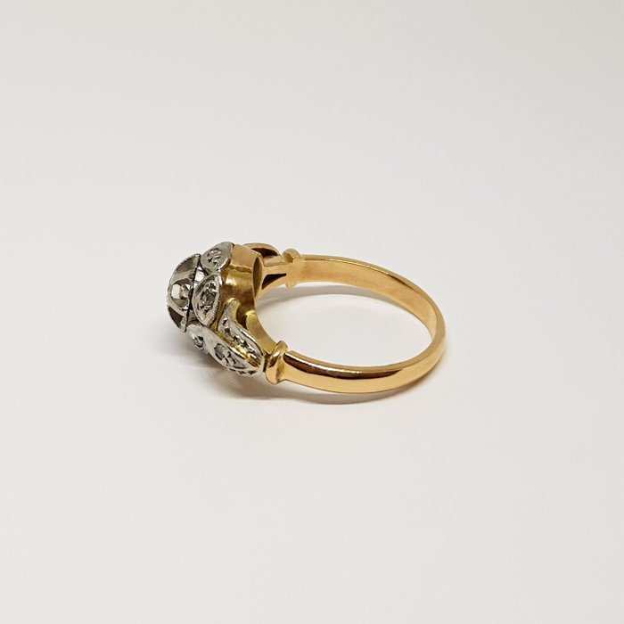Image 3 of 18 kt. Bicolour, Gold, White gold, Yellow gold - Ring - 0.11 ct Diamond - Diamonds