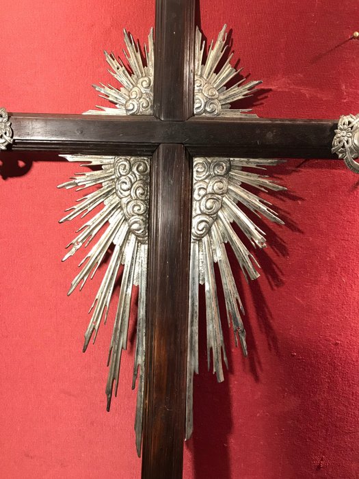 Image 3 of Rosewood and silver cross. - Rosewood, Silver - First half 19th century