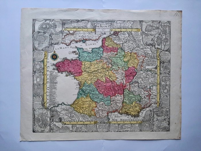 Image 2 of France; T C Lotter - Le Royaume De France Et Les Conquetes De Louis De Grand - ca. 1760