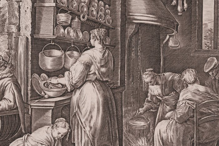 Image 2 of Dirk van Hoogstraten (1596-1640) after Bassano - Meal at Emmaüs - The Kitchen Scenes