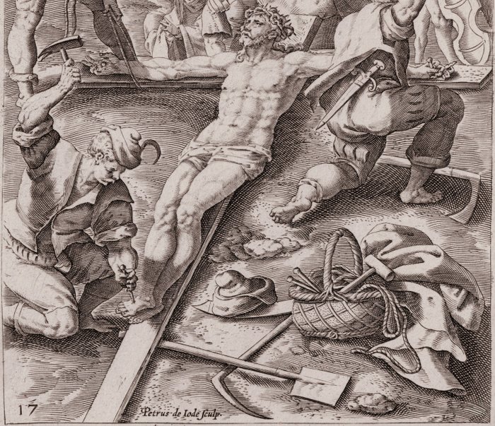 Image 3 of Maerten de Vos (1532-1603) by Pieter de Jode I ( 1573 - 1634) - Christ crucified - Ca.1585