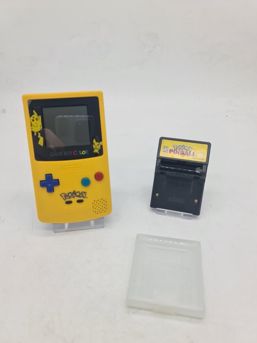 Nintendo Gameboy Color Pikachu Edition 1998 (new shell) - +Original Pokemon Pinball with battery - Zestaw konsol do gier wideo + gry - z ochraniaczami pudełek