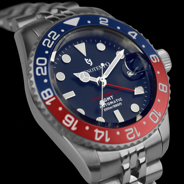 Image 3 of Tecnotempo - - Automatic GMT "Dual Time Zone" 20ATM WR - Limited Edition - - TT.200GMT.BRJ (Blue /