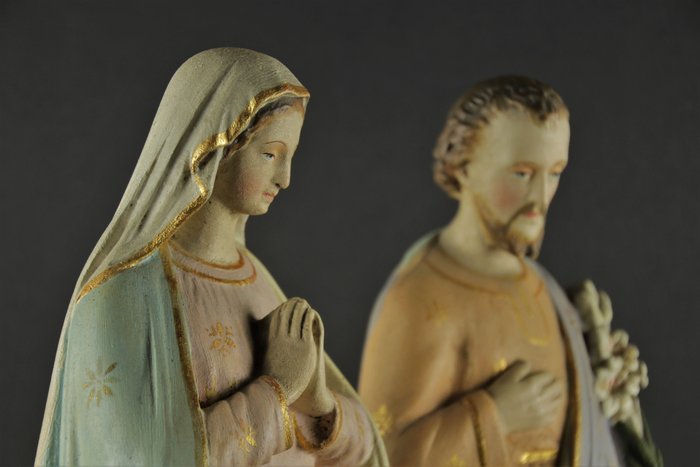 Image 3 of Sculpture, Holy Family - 41 cm - Plaster - Early 20th century