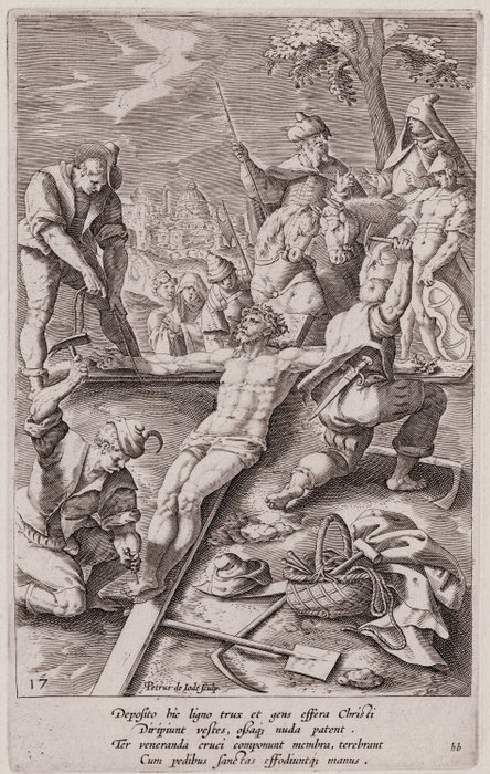 Preview of the first image of Maerten de Vos (1532-1603) by Pieter de Jode I ( 1573 - 1634) - Christ crucified - Ca.1585.