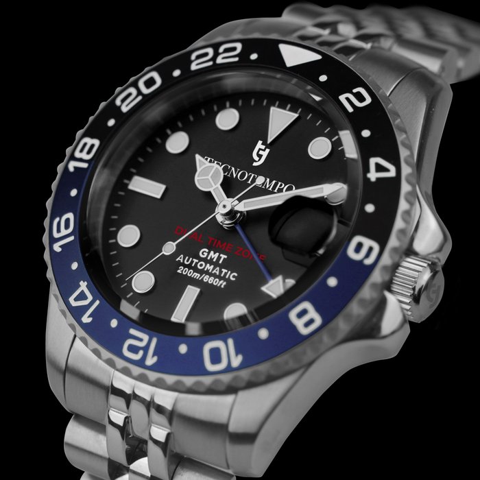 Preview of the first image of Tecnotempo - "NO RESERVE PRICE" - Automatic GMT "Dual Time Zone" 20ATM WR - Limited Edition - - TT..