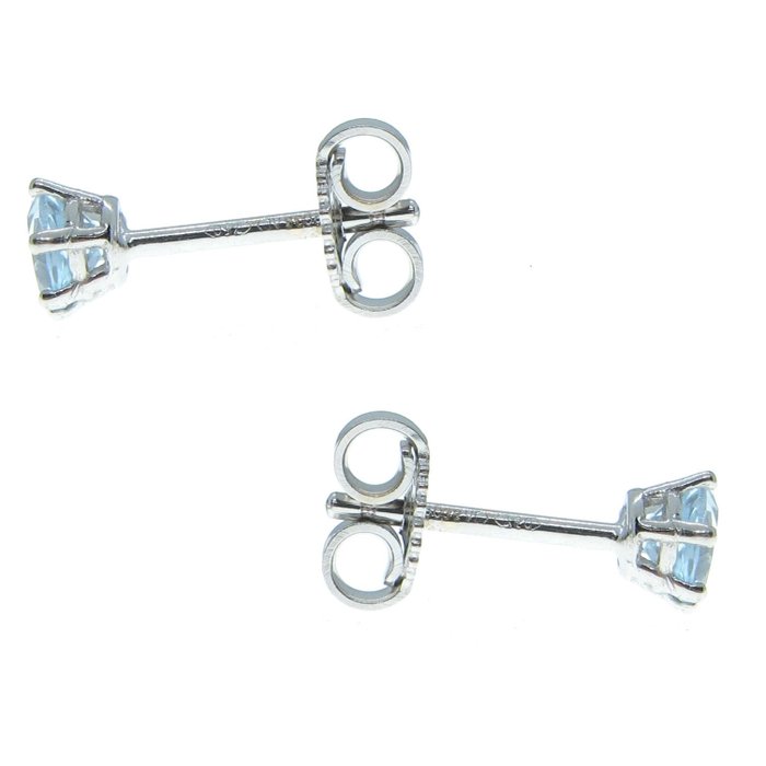 Image 3 of No Reserve Price - 18 kt. White gold - Earrings - 0.70 ct - Swiss Blue Topazs