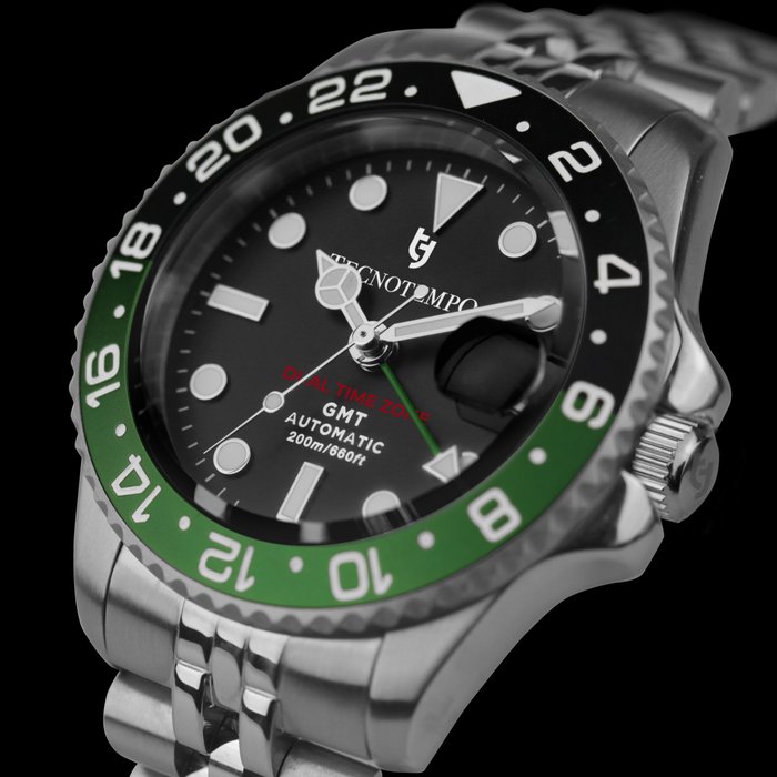 Preview of the first image of Tecnotempo - "NO RESERVE PRICE" - Automatic GMT "Dual Time Zone" 20ATM WR - Limited Edition - - TT..