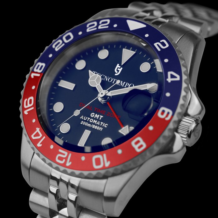 Image 2 of Tecnotempo - - Automatic GMT "Dual Time Zone" 20ATM WR - Limited Edition - - TT.200GMT.BRJ (Blue /
