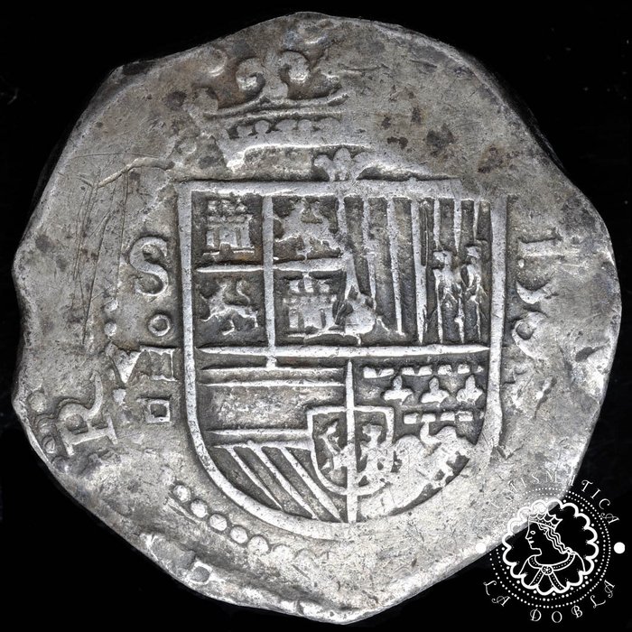 西班牙王国. Felipe II (1556-1598). 8 Reales 1590/89 - Sevilla D - MBC (Rarísima)