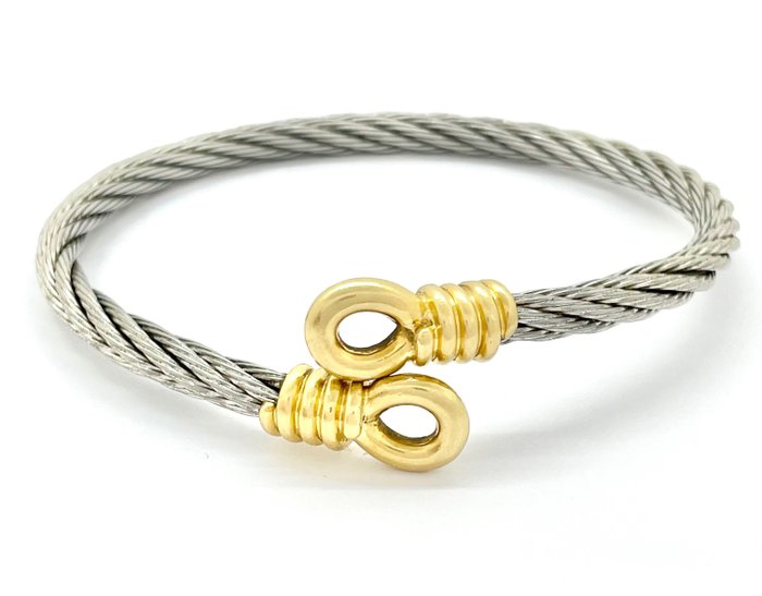 Preview of the first image of Fred Paris - Force 10 - "NO RESERVE PRICE" - 18 kt. Steel, Yellow gold - Bracelet.