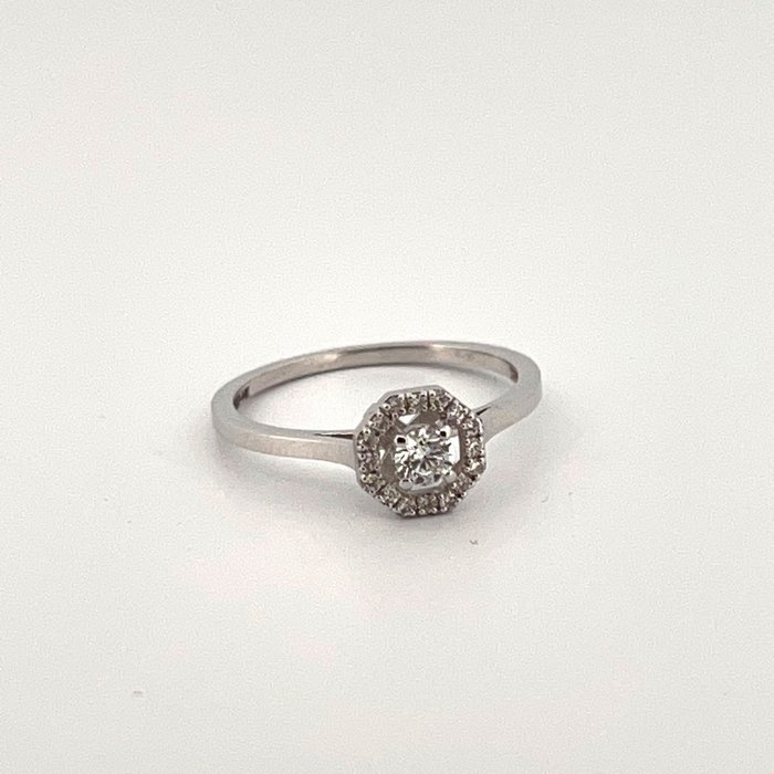 Preview of the first image of 14 kt. Gold - Ring - 0.24 ct Diamond.