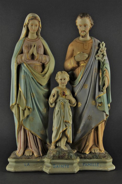 Preview of the first image of Sculpture, Holy Family - 41 cm - Plaster - Early 20th century.
