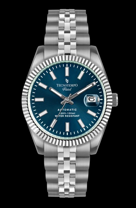 Preview of the first image of Tecnotempo - Automatic "Fluted" 100M WR - Limited Edition - - TT.100.FLBL (Blue) - Men - 2022.