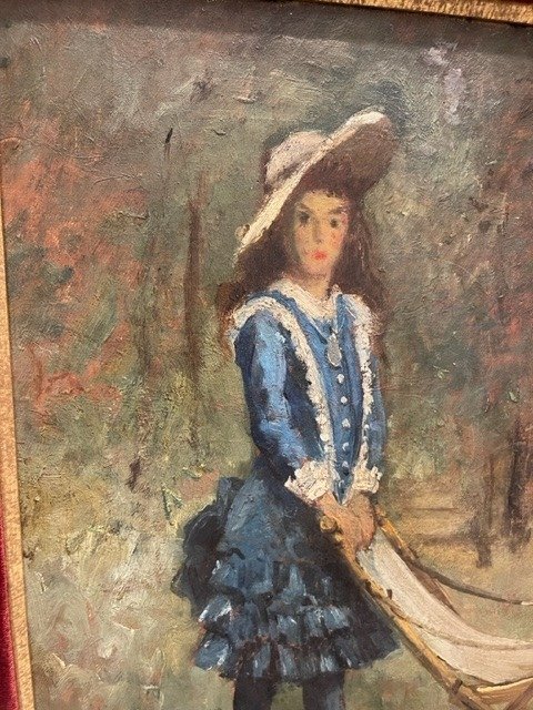 Image 3 of Georges Alfred Bottini (1874-1907) - Jeune fille au chapeau dans le jardin
