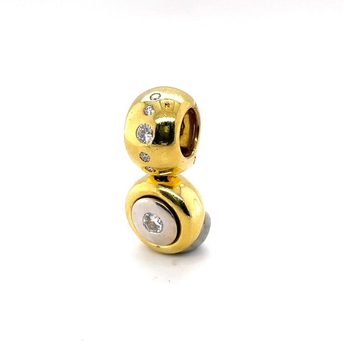 Image 2 of 18 kt. Bicolour, Gold, White gold, Yellow gold - Pendant - 0.16 ct Diamond - Diamonds