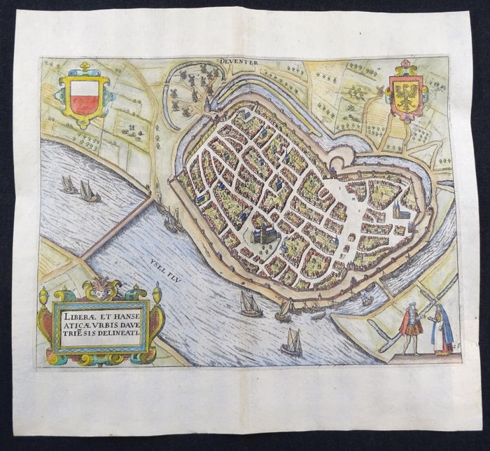Image 2 of Netherlands, Deventer; L. Guicciardini / J. Janssonius - Deventer / Liberae et hanse aticae vrbis d