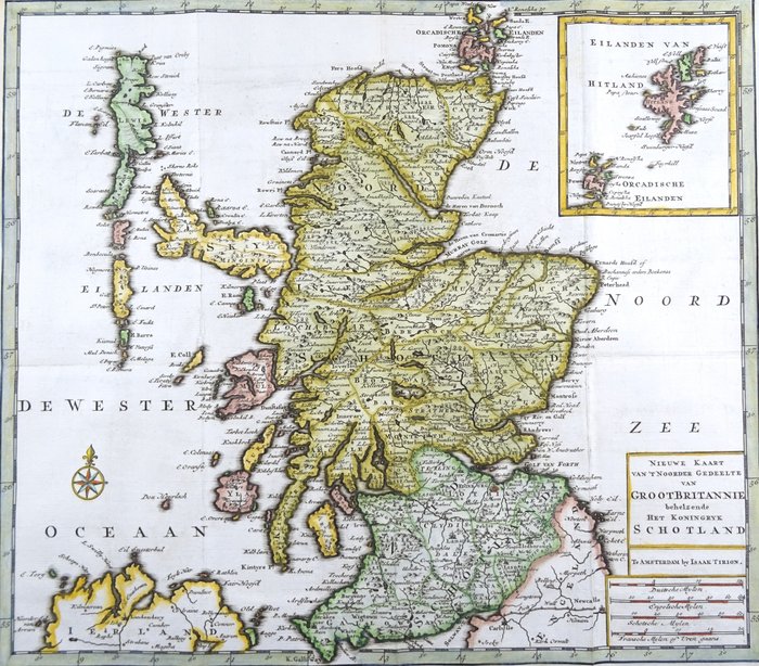 Preview of the first image of U.K., Scotland, Shetland Islands, Orkney Islands; I. Tirion - Nieuwe Kaart van 't Noorder Gedeelte.