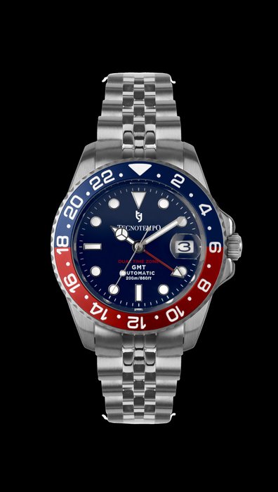 Preview of the first image of Tecnotempo - - Automatic GMT "Dual Time Zone" 20ATM WR - Limited Edition - - TT.200GMT.BRJ (Blue /.