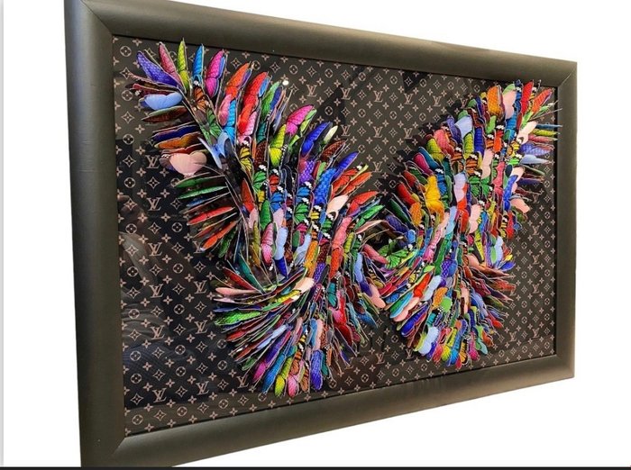 Preview of the first image of AmsterdamArts - 3D Louis vuitton butterfly mix wall art.
