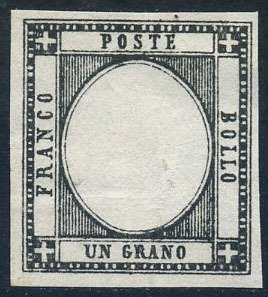 Preview of the first image of Neapolitan provinces 1861 - Vittorio Emanuele II, Un grano, prova nel colore adottato. - CEI P24.