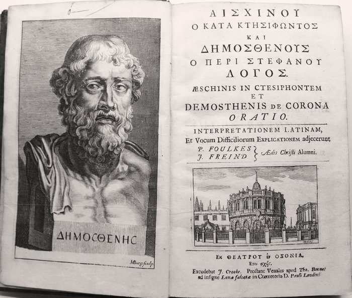 Preview of the first image of Demostene - Eschino contro Ctesifonte e Demostene - 1695.