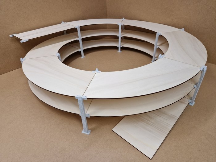 Zelfbouw H0 - Kits de montagem de modelismo ferroviário (1) - Espiral de escalada com 2,5 voltas, raios 1 e 2