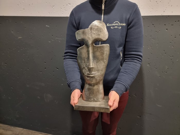 Posąg, Metal Abstract Face - Art Ornament - 37.5 cm - Metal