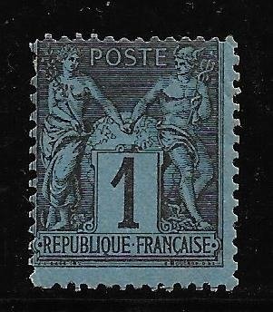France 1880 - RARE 1C. BLEU DE PRUSSE NEUF - Yvert N°84