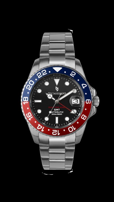 Image 2 of Tecnotempo - Automatic GMT "Dual Time Zone" 20ATM WR - Limited Edition - - TT.200GMT.NRBO (Black /