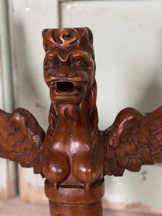 Image 2 of Sculpture, winged dragons - 41 cm (2) - Wood - Late 19th century