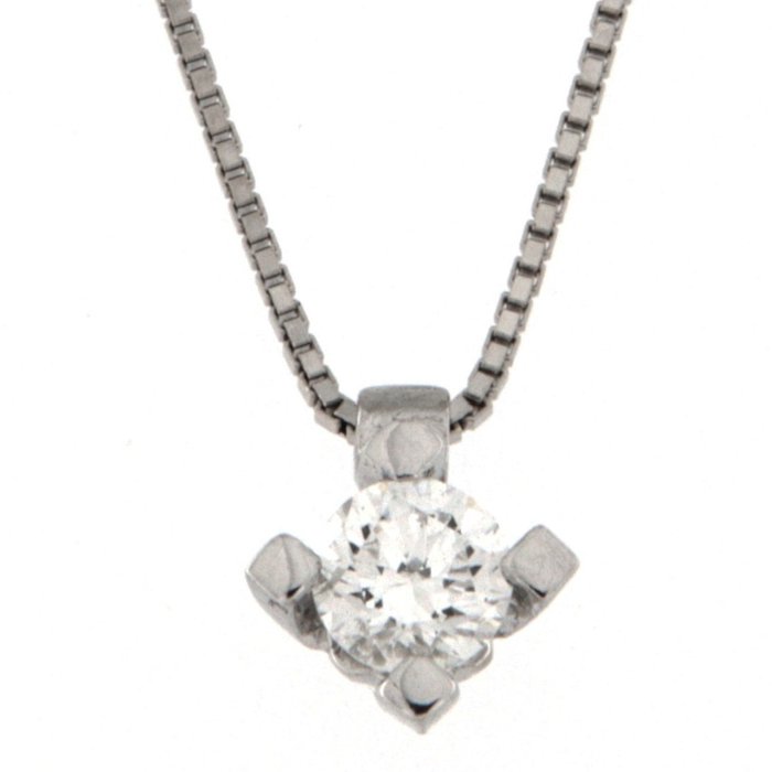 Image 2 of 18 kt. White gold - Necklace with pendant - 0.20 ct Diamond