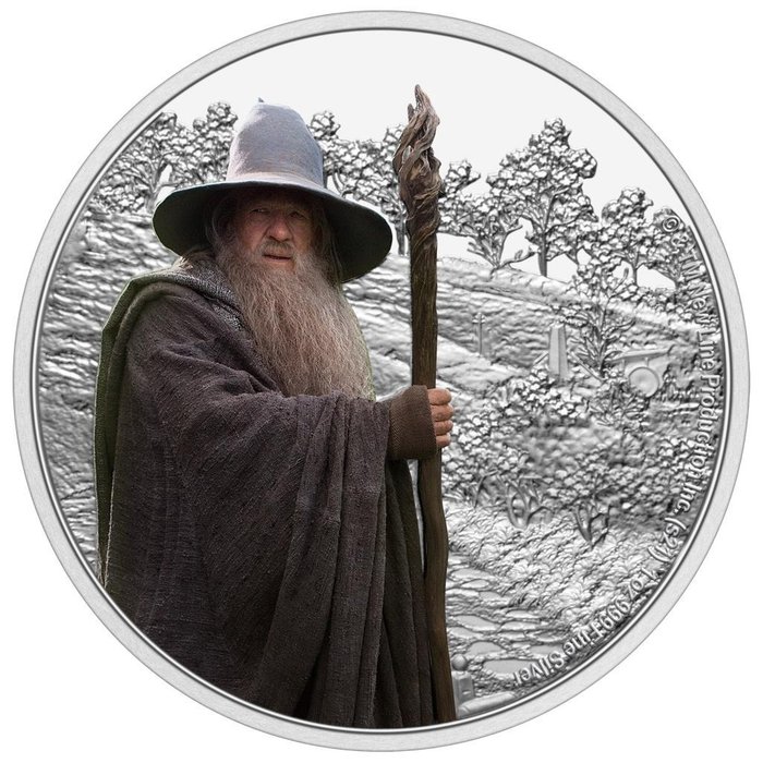 Niue. 2 Dollars 2021 Der Herr der Ringe™ - Classic (2.) - Gandalf™, 1 Oz (.999)