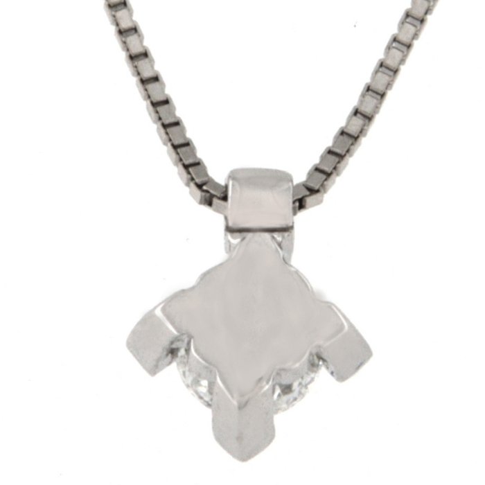 Image 3 of 18 kt. White gold - Necklace with pendant - 0.20 ct Diamond
