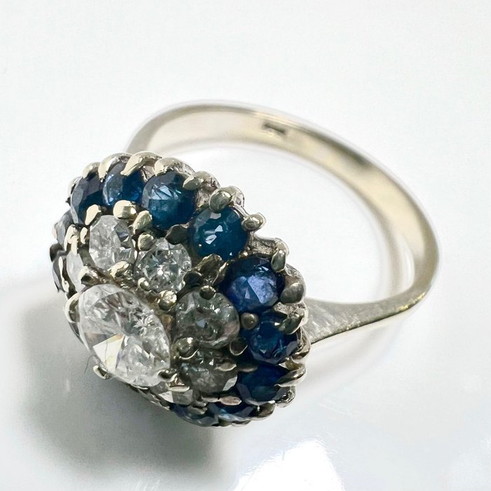 Image 3 of 18 kt. White gold - Ring - 0.70 ct - + 0.70 cents. sapphires